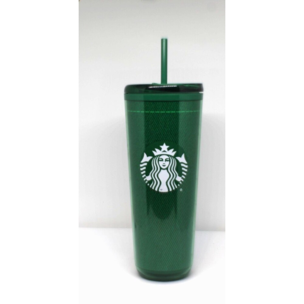 Starbucks Green Grid Venti Cold Cup Tumbler 24oz 710mL with Straw